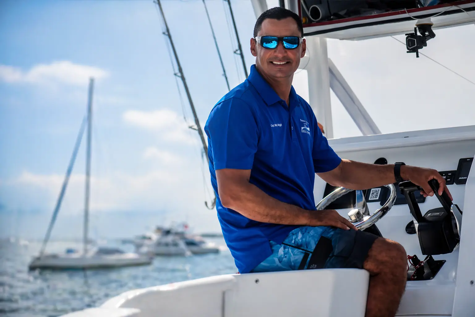 Captain Willy on his private boat in Tamarindo